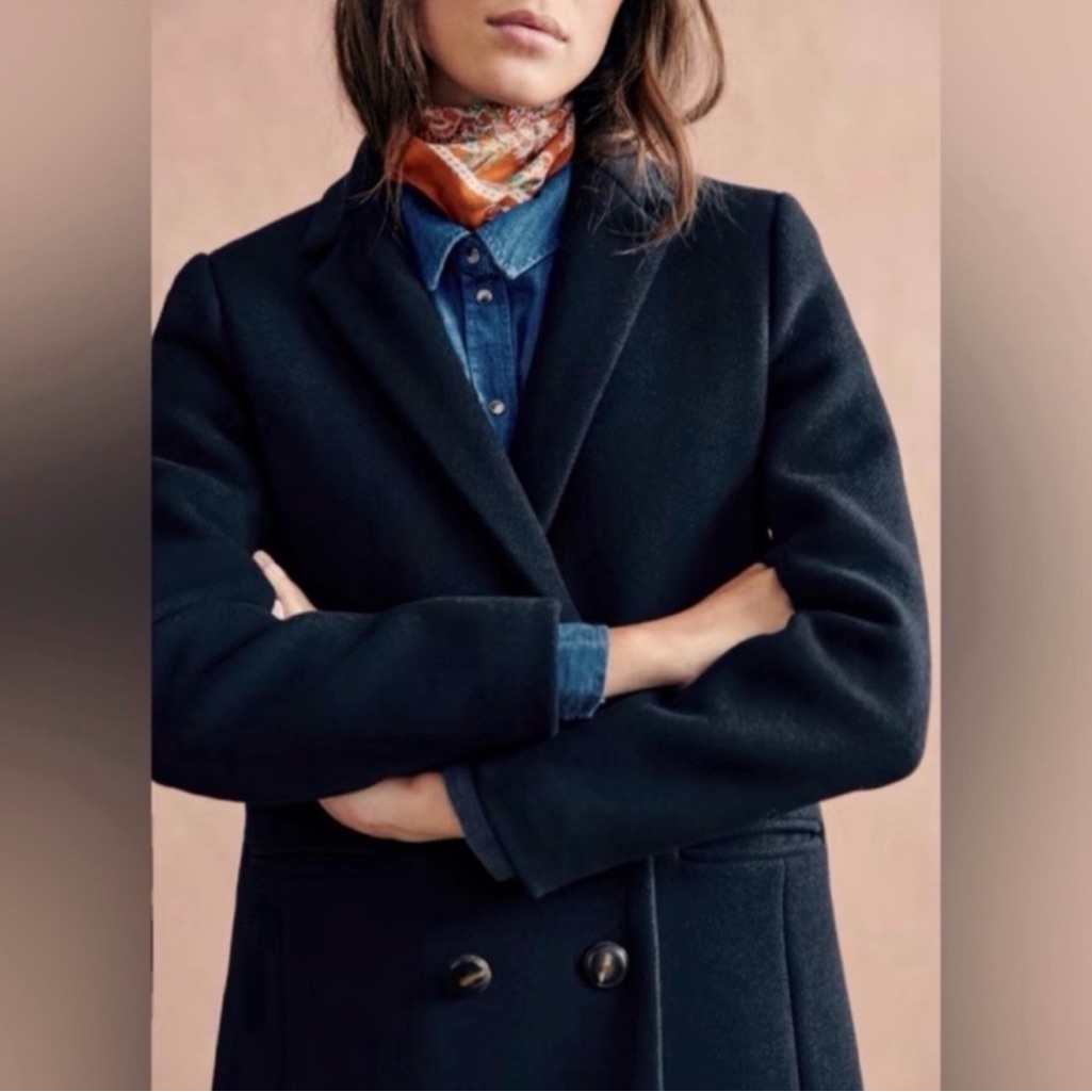 Sezane Johnson Coat In Navy